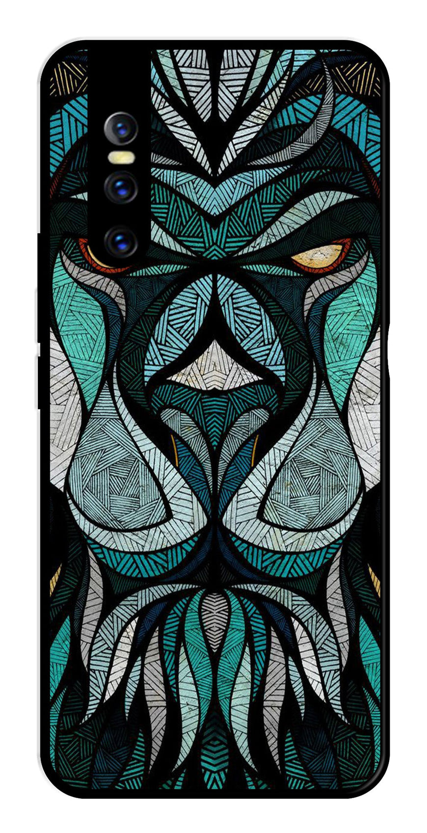 Lion Pattern Metal Mobile Case for Vivo V15   (Design No -40)
