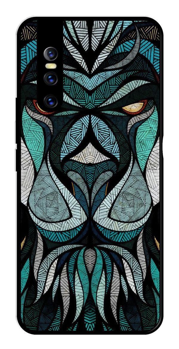 Lion Pattern Metal Mobile Case for Vivo V15 Pro   (Design No -40)