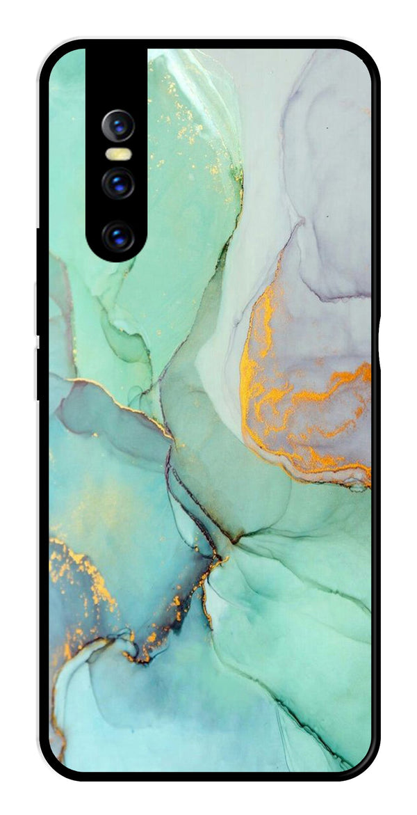Marble Design Metal Mobile Case for Vivo V15   (Design No -46)