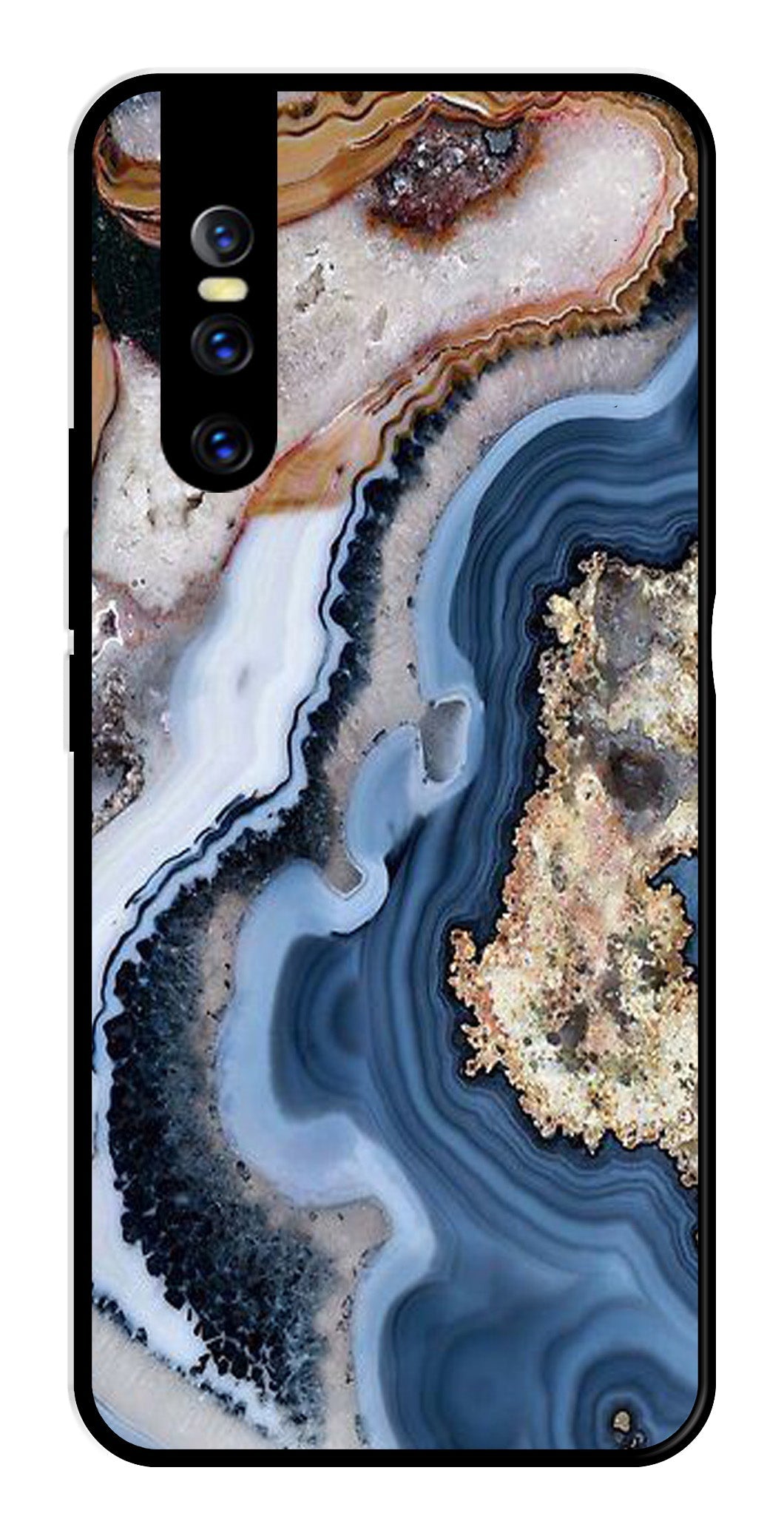 Marble Design Metal Mobile Case for Vivo V15 Pro   (Design No -53)