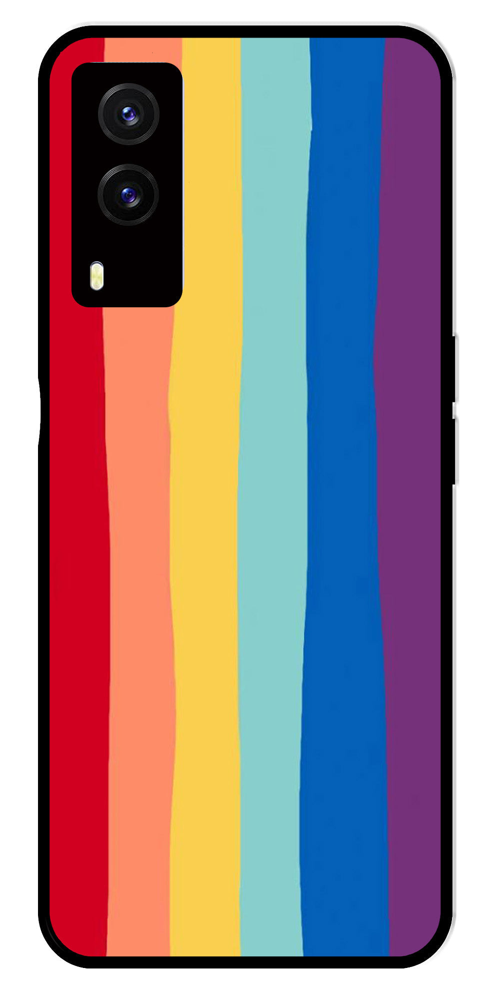 Rainbow MultiColor Metal Mobile Case for Vivo V21E 5G   (Design No -03)