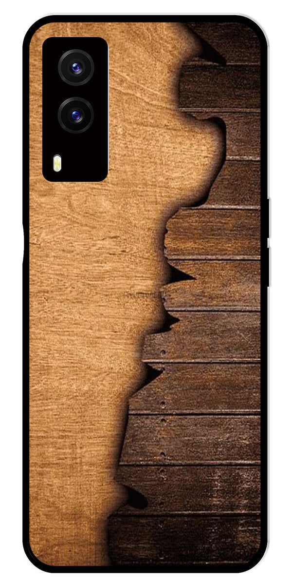 Wooden Design Metal Mobile Case for Vivo V21E 5G   (Design No -13)