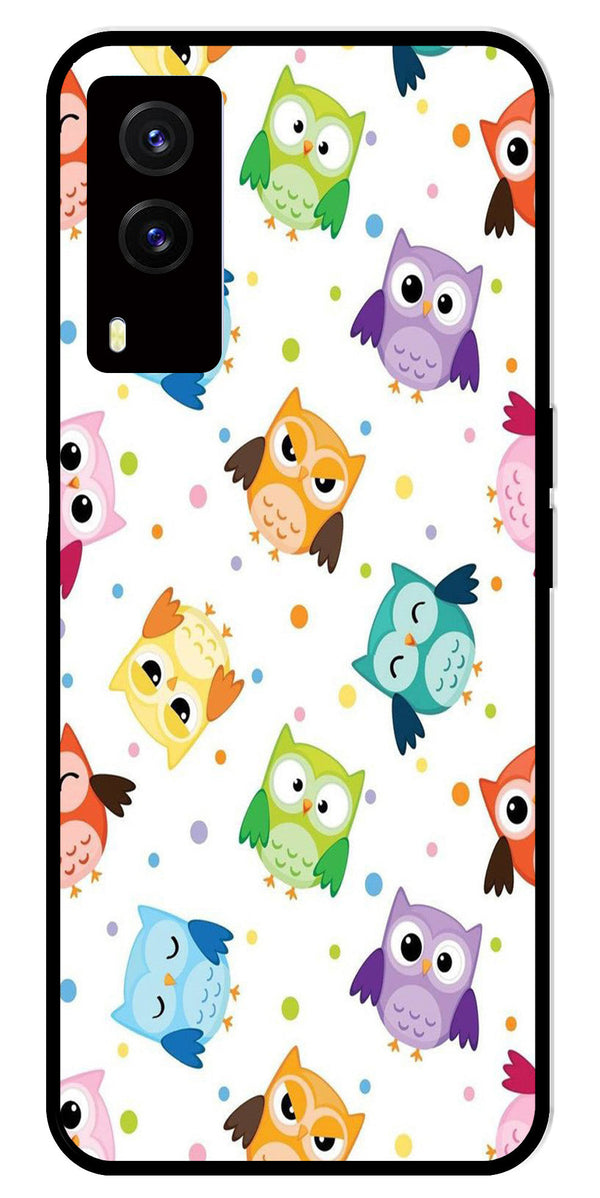 Owls Pattern Metal Mobile Case for Vivo V21E 5G   (Design No -20)