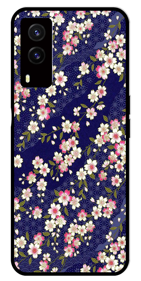 Flower Design Metal Mobile Case for Vivo V21E 5G   (Design No -25)