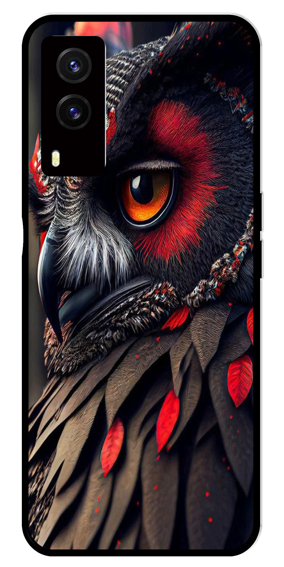Owl Design Metal Mobile Case for Vivo V21E 5G   (Design No -26)