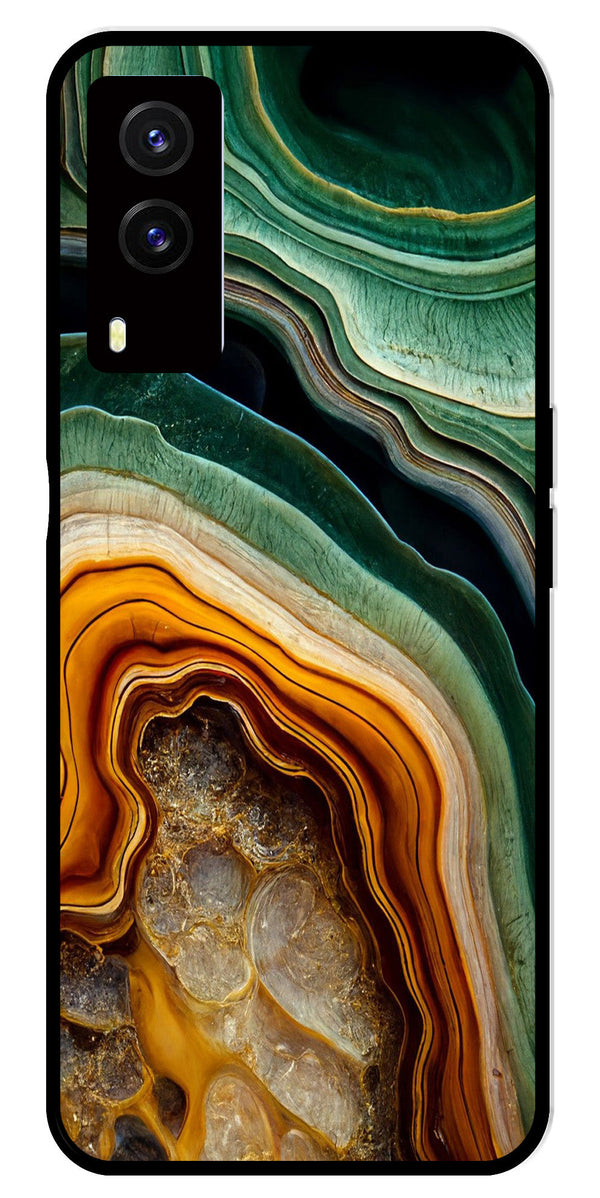 Marble Design Metal Mobile Case for Vivo V21E 5G   (Design No -28)