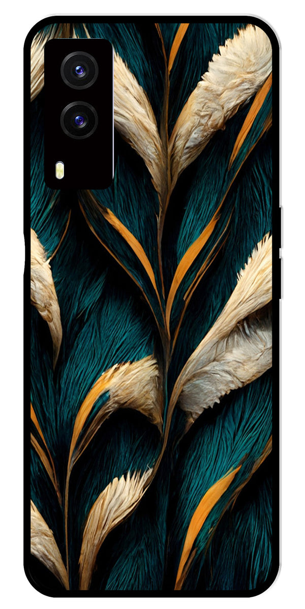 Feathers Metal Mobile Case for Vivo V21E 5G   (Design No -30)