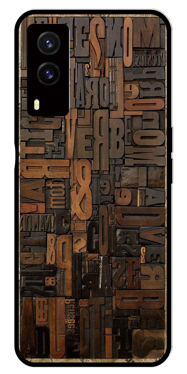 Alphabets Metal Mobile Case for Vivo V21E 5G   (Design No -32)