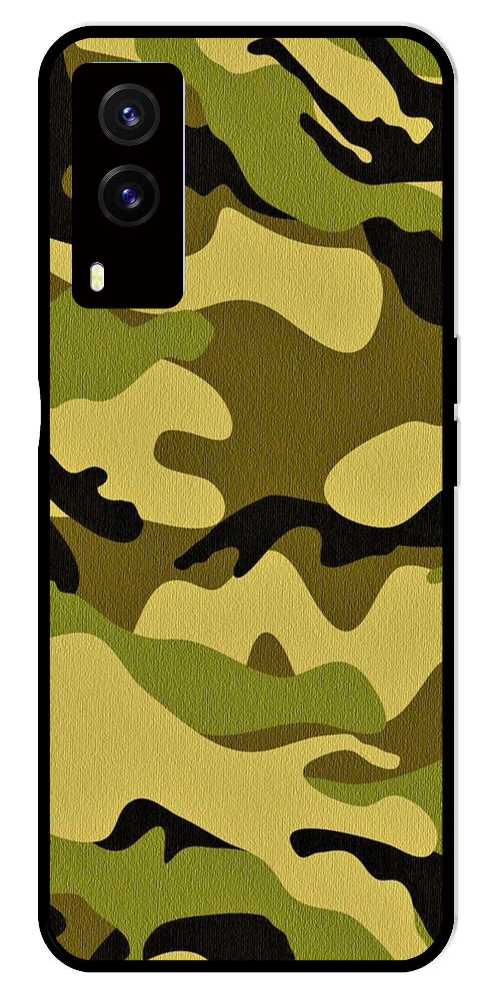 Army Pattern Metal Mobile Case for Vivo V21E 5G   (Design No -35)