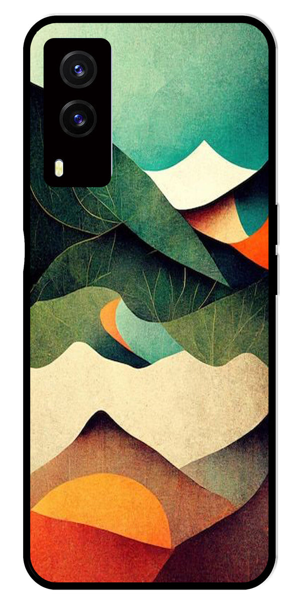 MultiColor Pattern Metal Mobile Case for Vivo V21E 5G   (Design No -43)