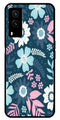 Flower Leaves Design Metal Mobile Case for Vivo V21E 5G   (Design No -50)