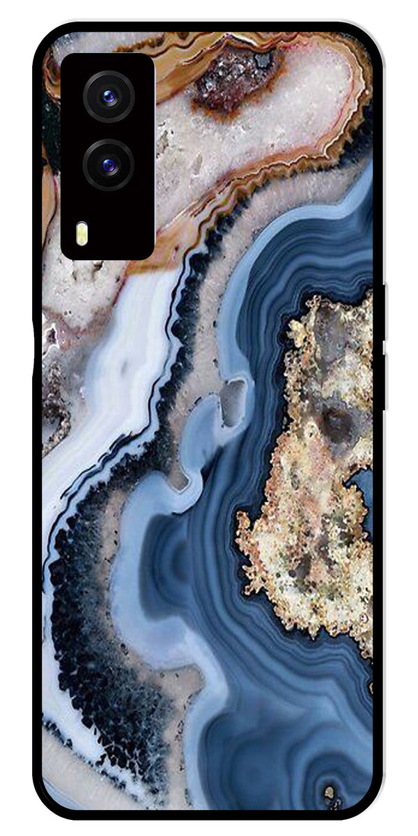 Marble Design Metal Mobile Case for Vivo V21E 5G   (Design No -53)
