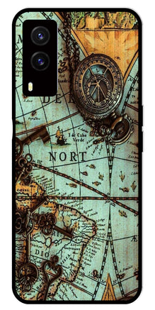 Map Design Metal Mobile Case for Vivo V21E 5G