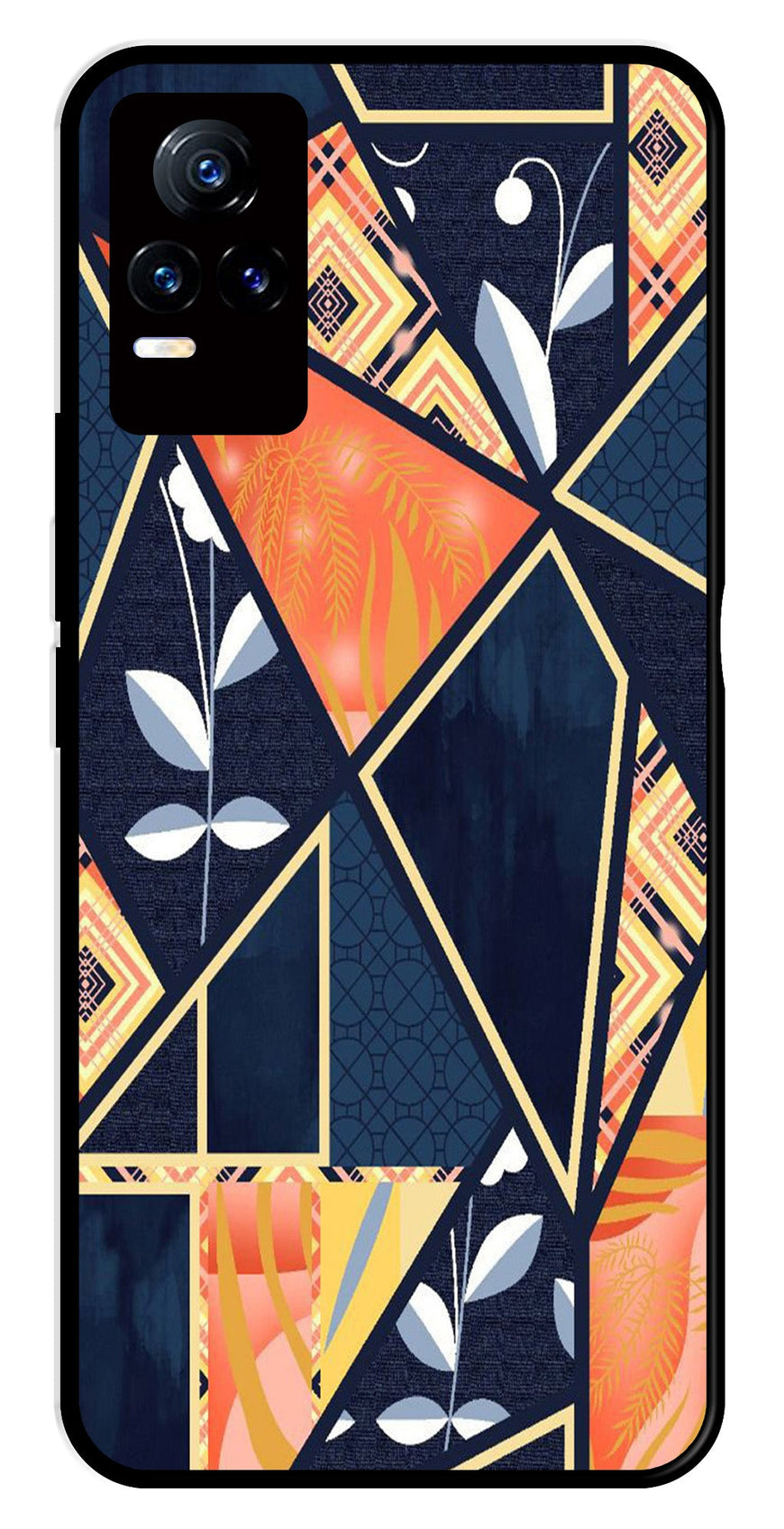 Marble Design Metal Mobile Case for Vivo Y73 4G   (Design No -07)