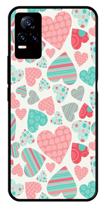 Hearts Pattern Metal Mobile Case for Vivo Y73 4G