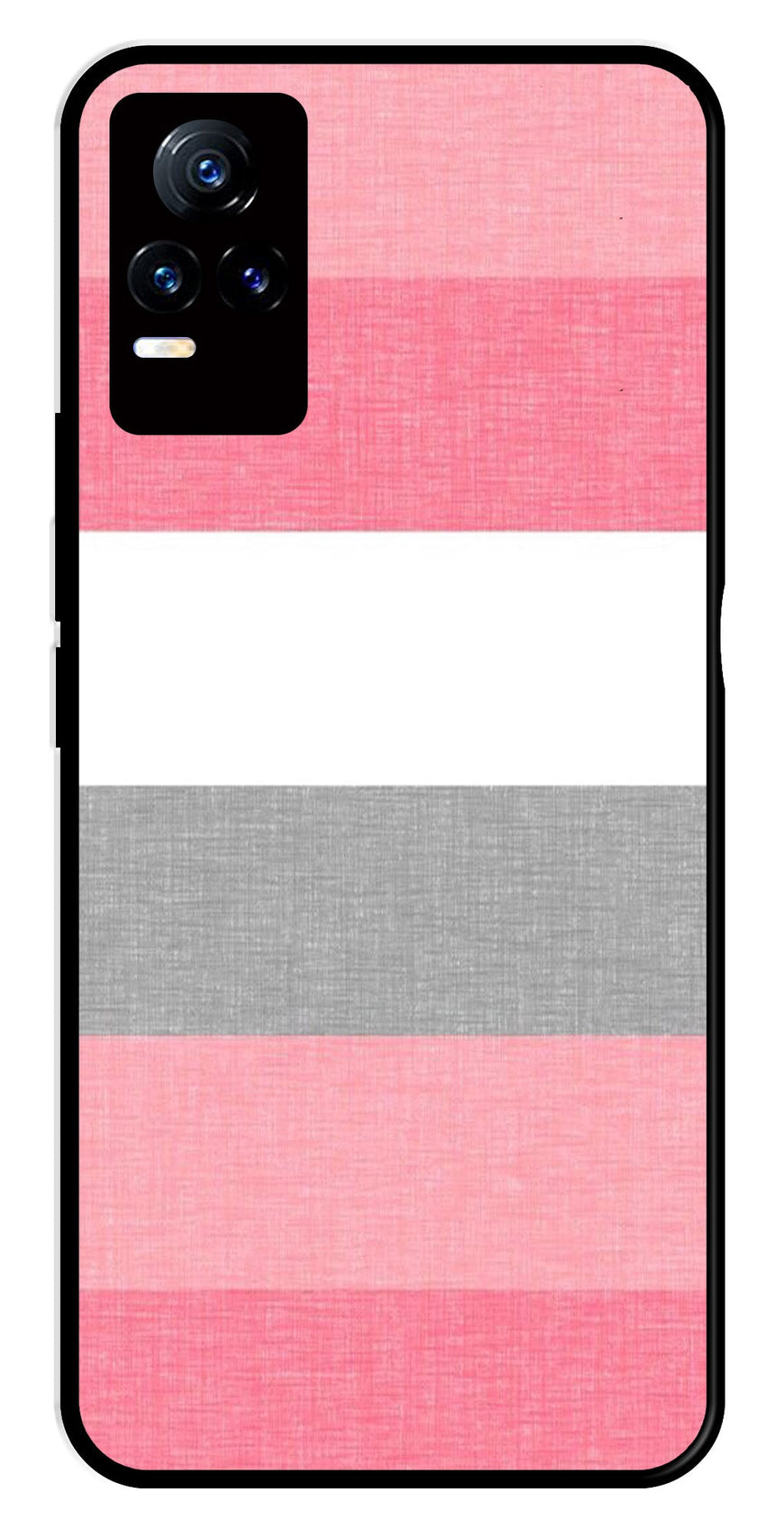Pink Pattern Metal Mobile Case for Vivo V21E 4G   (Design No -23)