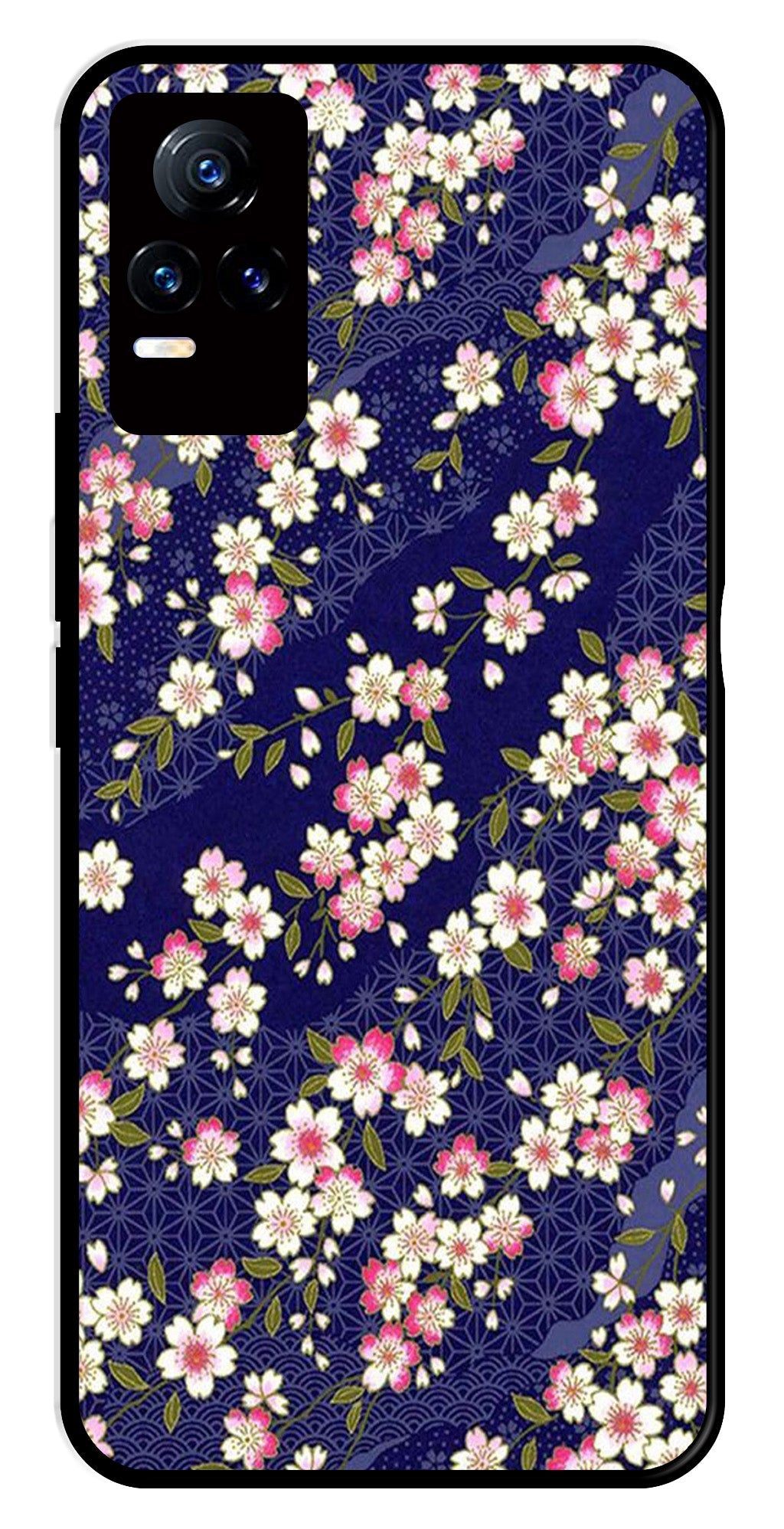 Flower Design Metal Mobile Case for Vivo Y73 4G   (Design No -25)