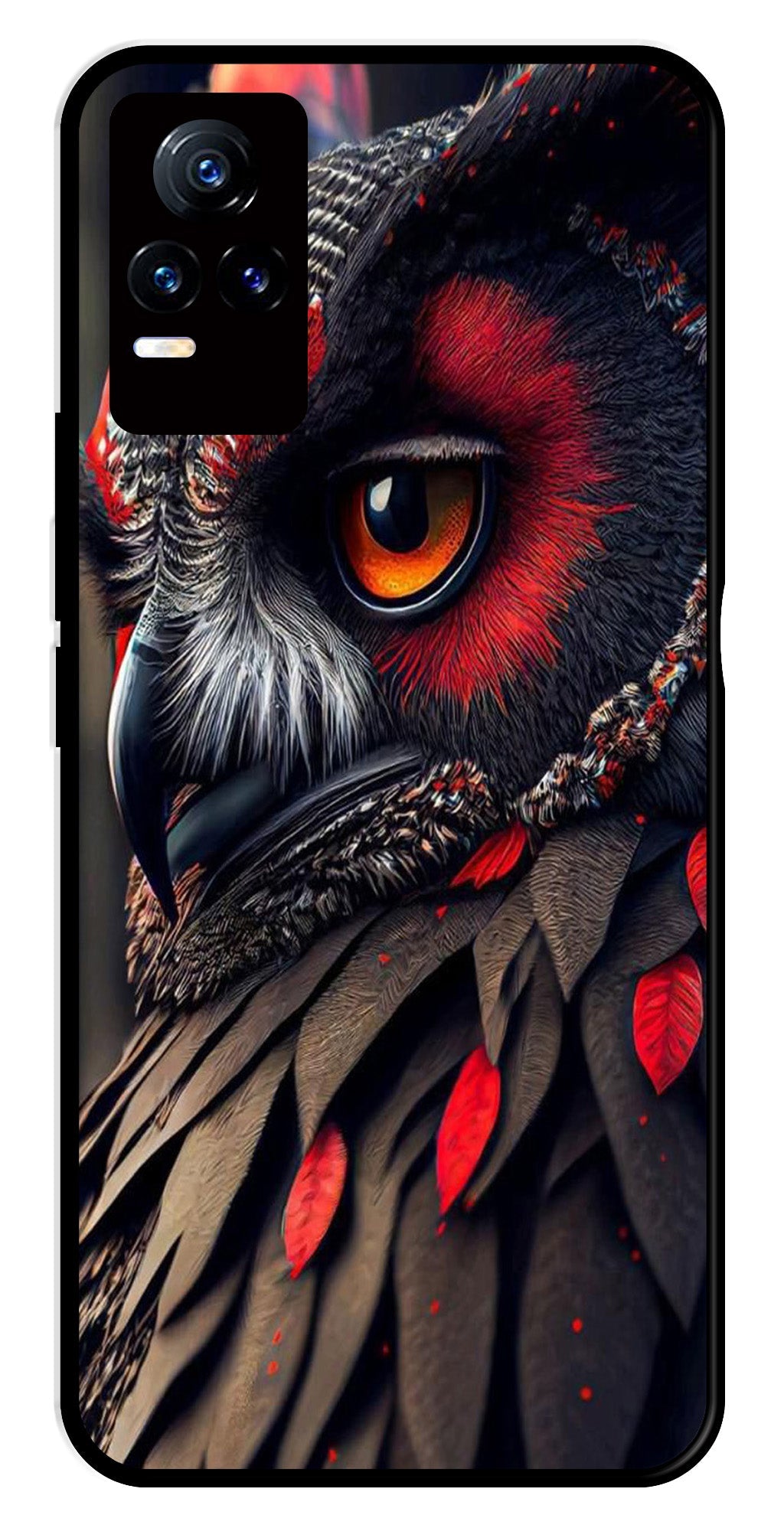 Owl Design Metal Mobile Case for Vivo Y73 4G   (Design No -26)