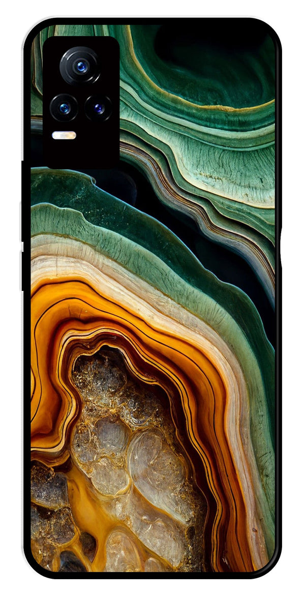 Marble Design Metal Mobile Case for Vivo V21E 4G   (Design No -28)