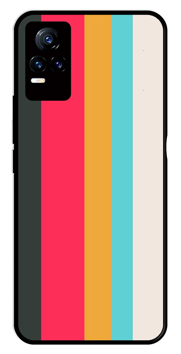 Muted Rainbow Metal Mobile Case for Vivo V21E 4G   (Design No -31)