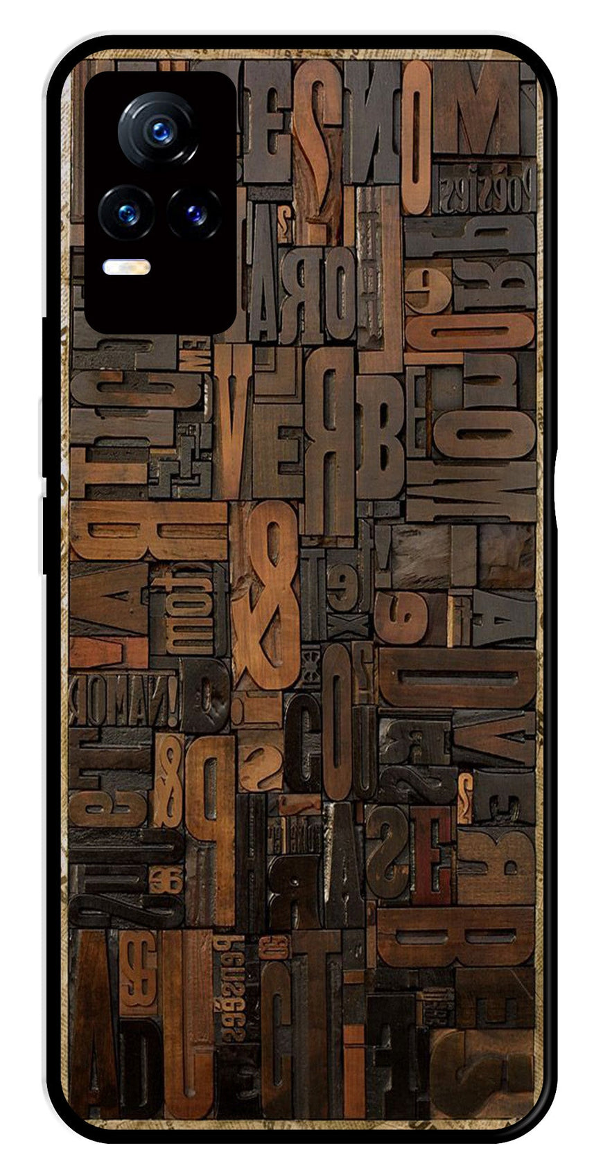 Alphabets Metal Mobile Case for Vivo Y73 4G   (Design No -32)