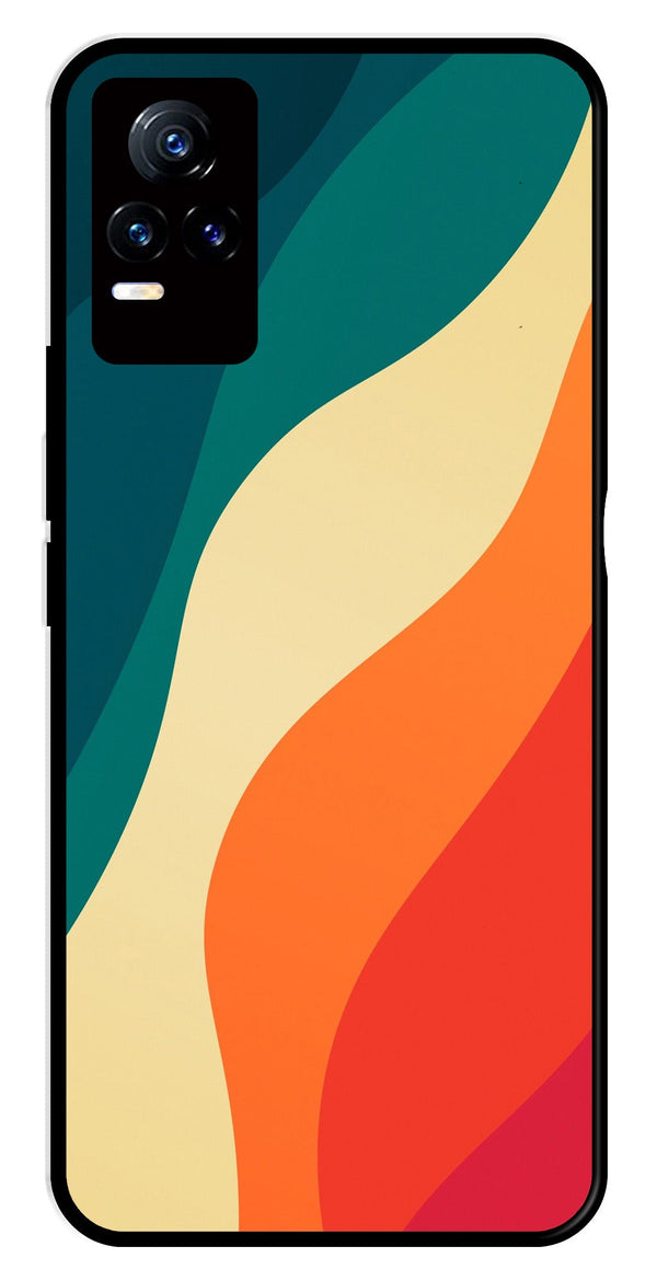 Muted Rainbow Metal Mobile Case for Vivo V21E 4G   (Design No -39)