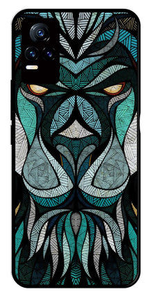 Lion Pattern Metal Mobile Case for Vivo V21E 4G