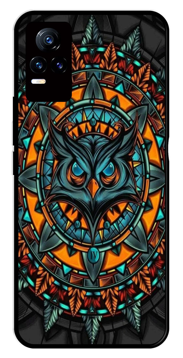 Owl Pattern Metal Mobile Case for Vivo V21E 4G   (Design No -42)