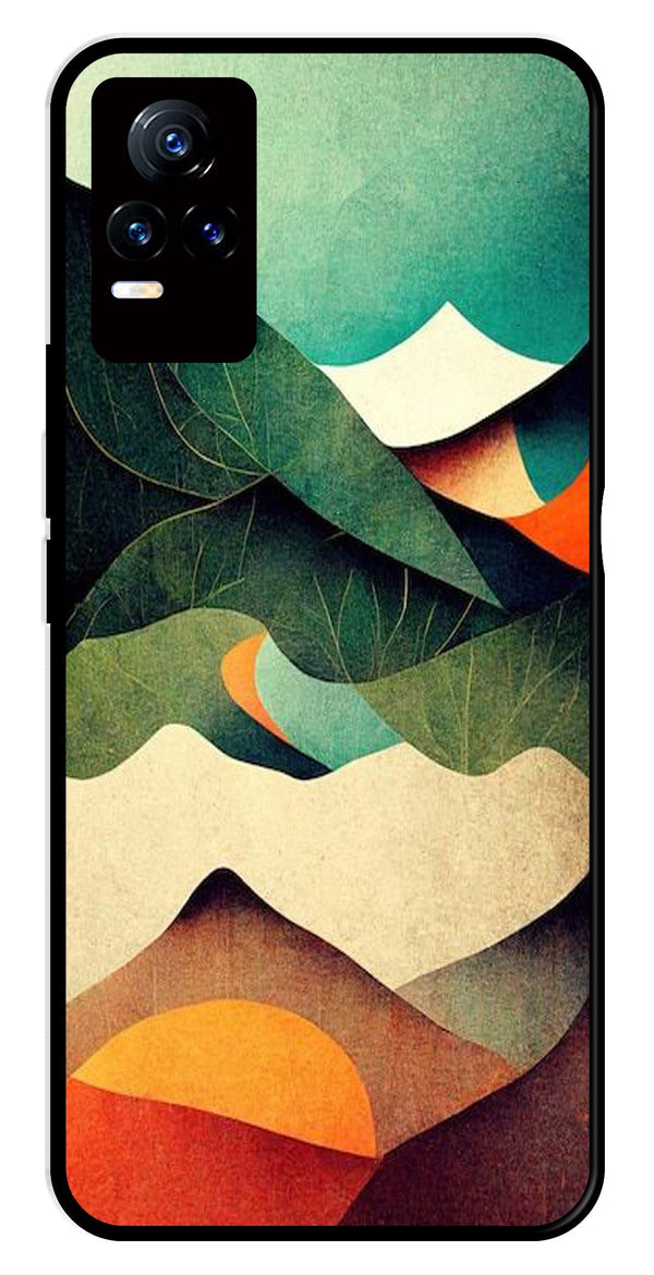 MultiColor Pattern Metal Mobile Case for Vivo Y73 4G   (Design No -43)