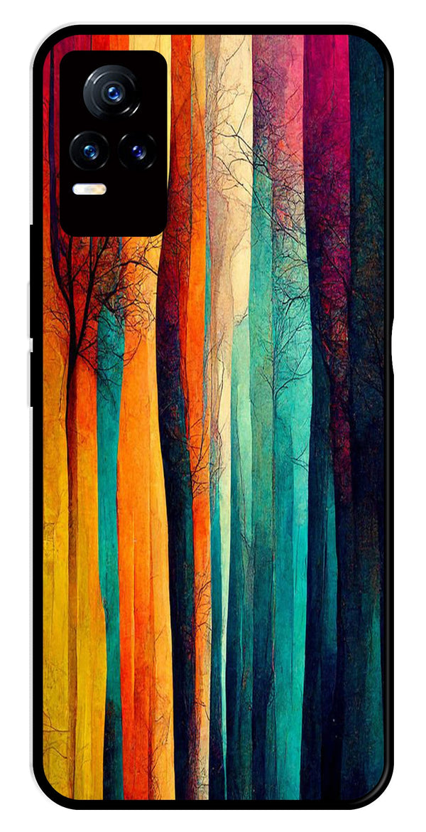 Modern Art Colorful Metal Mobile Case for Vivo V21E 4G   (Design No -47)
