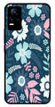 Flower Leaves Design Metal Mobile Case for Vivo Y73 4G   (Design No -50)