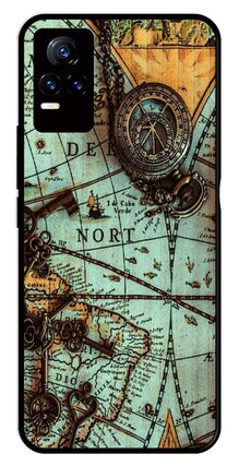 Map Design Metal Mobile Case for Vivo V21E 4G