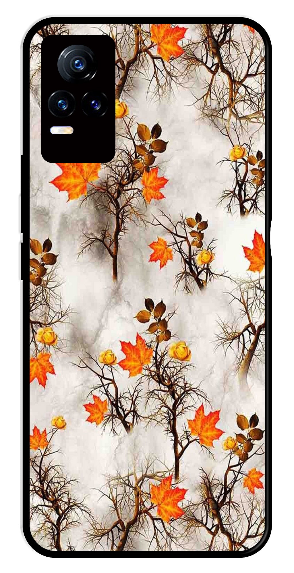 Autumn leaves Metal Mobile Case for Vivo Y73 4G   (Design No -55)