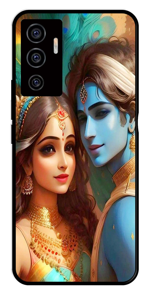 Lord Radha Krishna Metal Mobile Case for Vivo V22E 5G   (Design No -01)