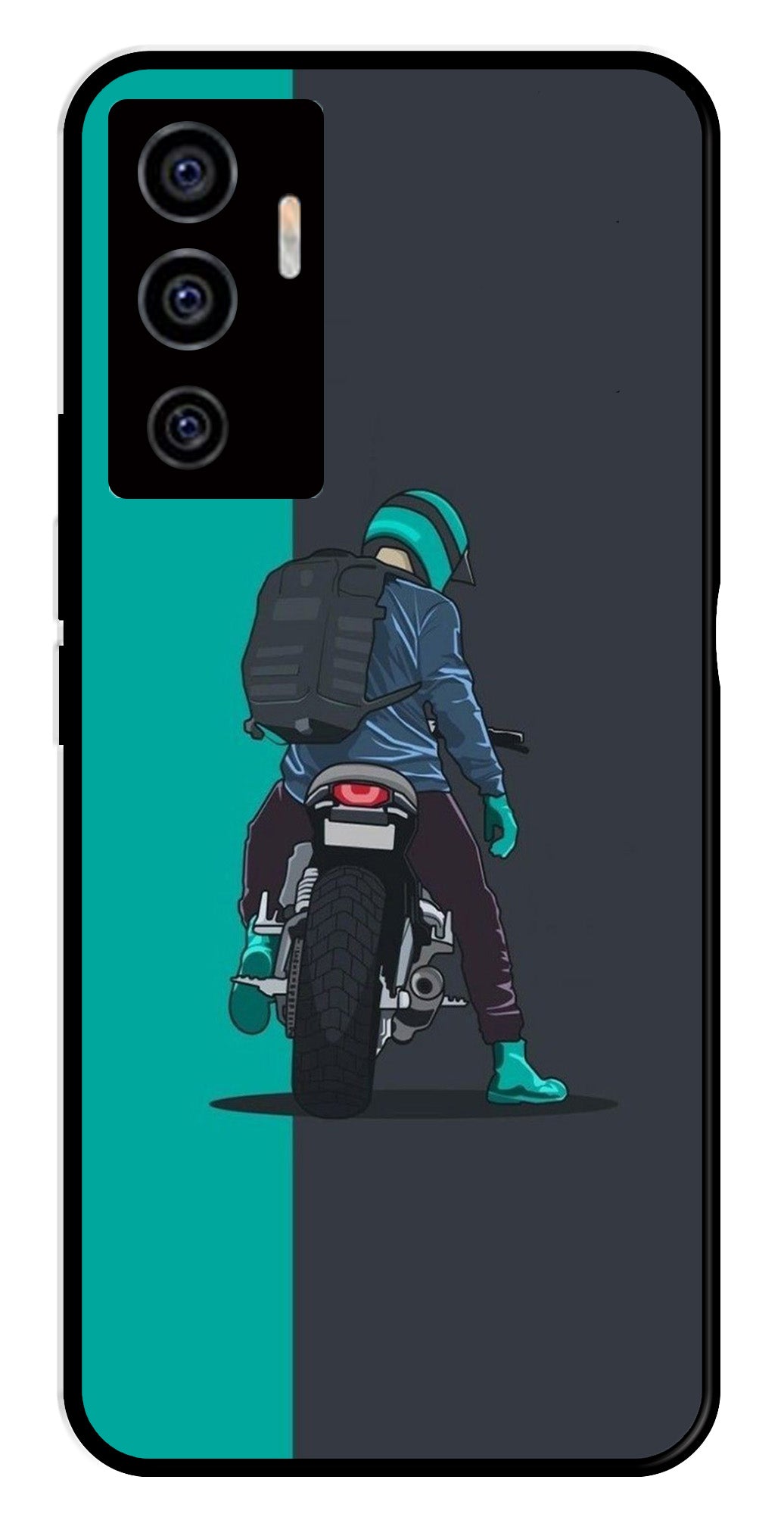 Bike Lover Metal Mobile Case for Vivo V22E 5G   (Design No -05)
