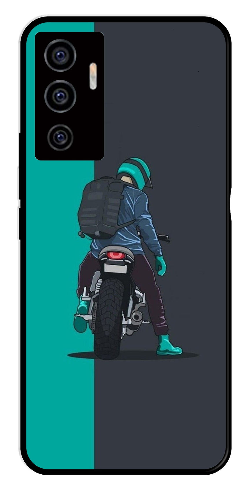 Bike Lover Metal Mobile Case for Vivo V22E 5G   (Design No -05)