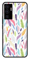 Colorful Feathers Metal Mobile Case for Vivo V22E 5G   (Design No -06)