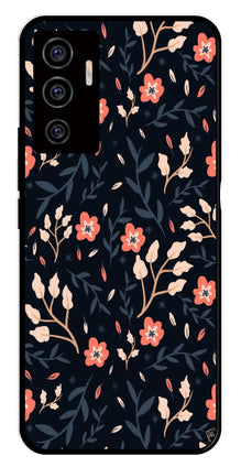 Floral Pattern Metal Mobile Case for Vivo V22E 5G