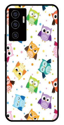 Owls Pattern Metal Mobile Case for Vivo V22E 5G