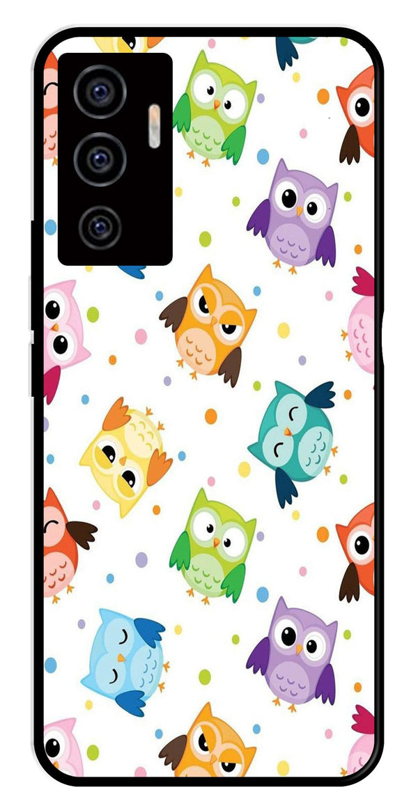 Owls Pattern Metal Mobile Case for Vivo V22E 5G   (Design No -20)