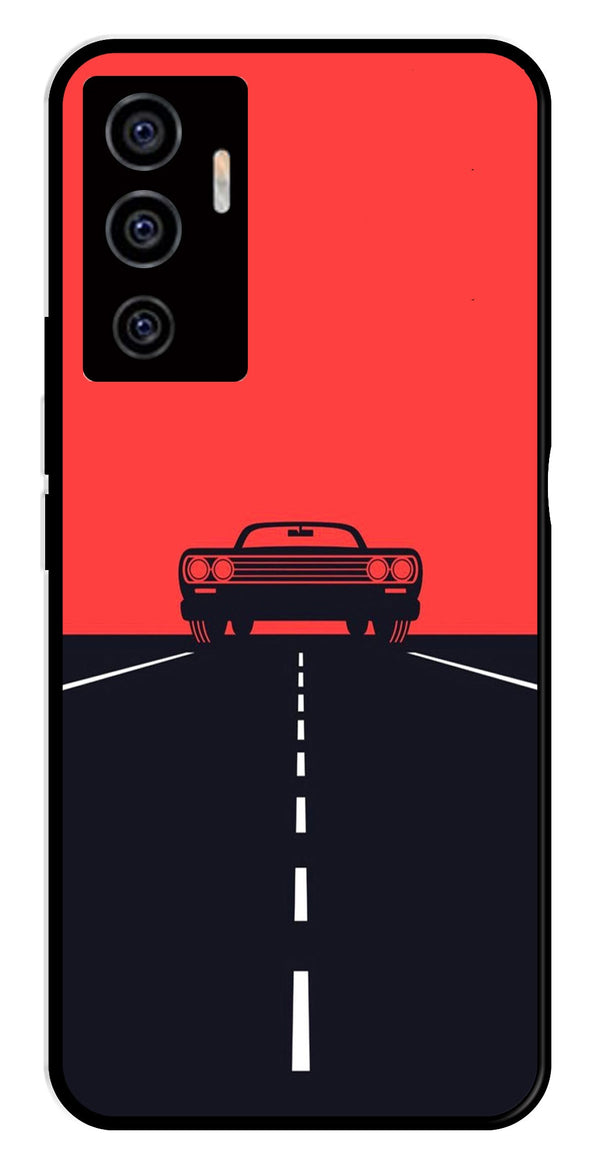 Car Lover Metal Mobile Case for Vivo V22E 5G   (Design No -21)