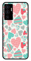 Hearts Pattern Metal Mobile Case for Vivo V22E 5G   (Design No -22)