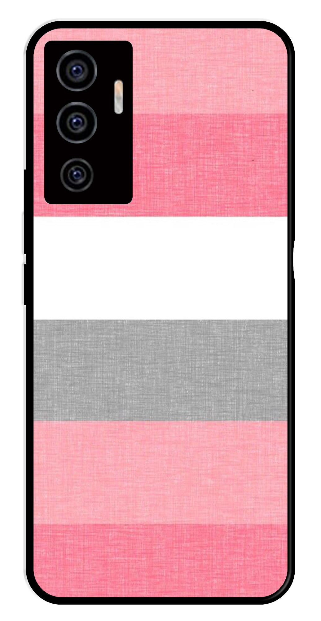 Pink Pattern Metal Mobile Case for Vivo V22E 5G   (Design No -23)