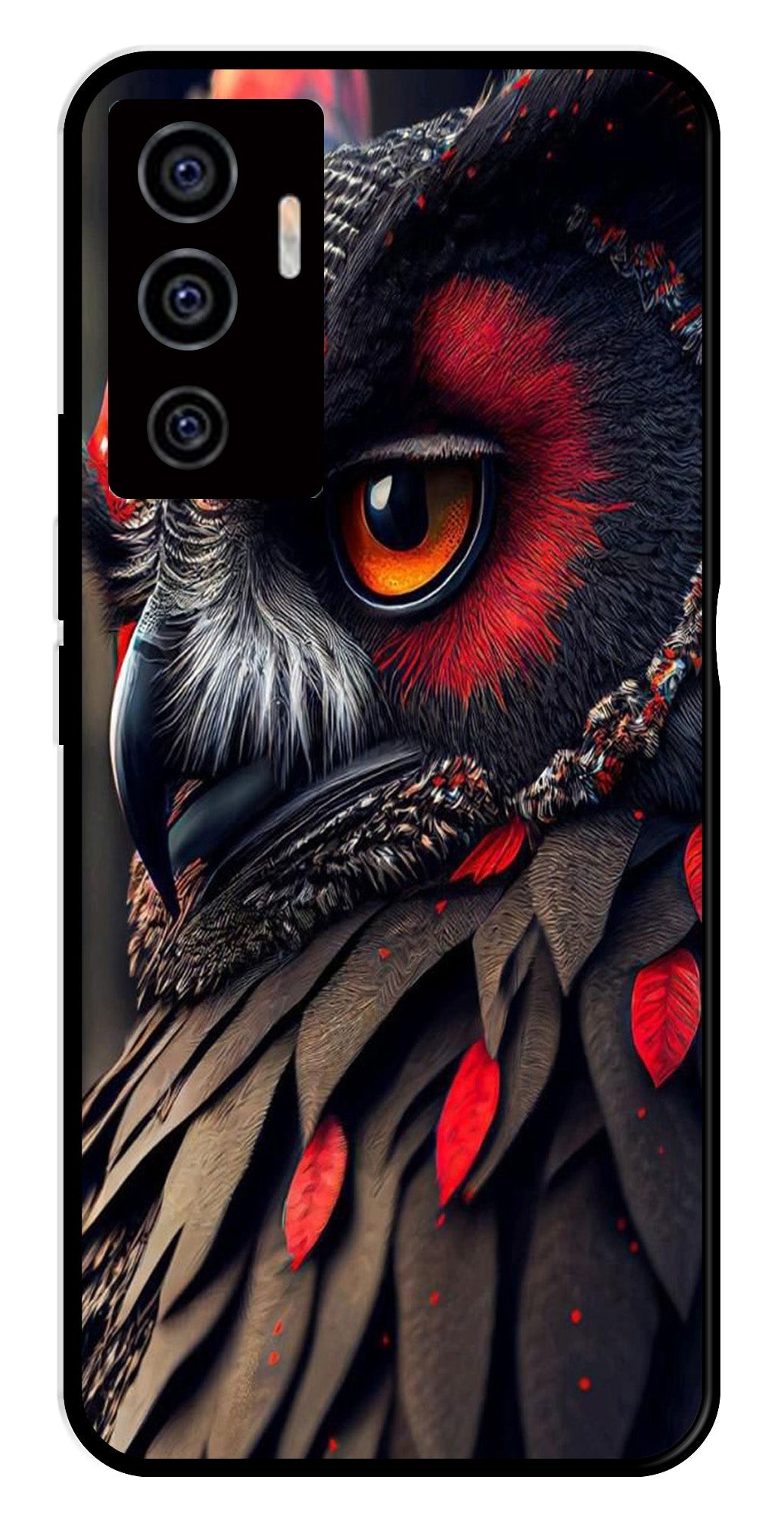 Owl Design Metal Mobile Case for Vivo V22E 5G   (Design No -26)
