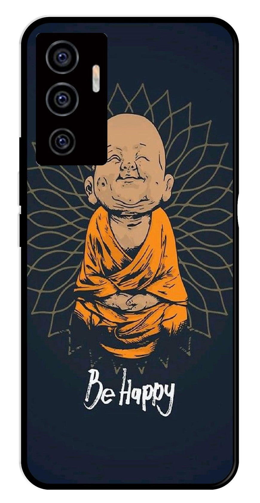 Be Happy Metal Mobile Case for Vivo V22E 5G   (Design No -27)