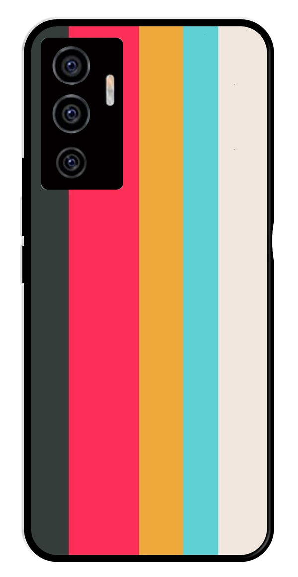 Muted Rainbow Metal Mobile Case for Vivo V22E 5G   (Design No -31)