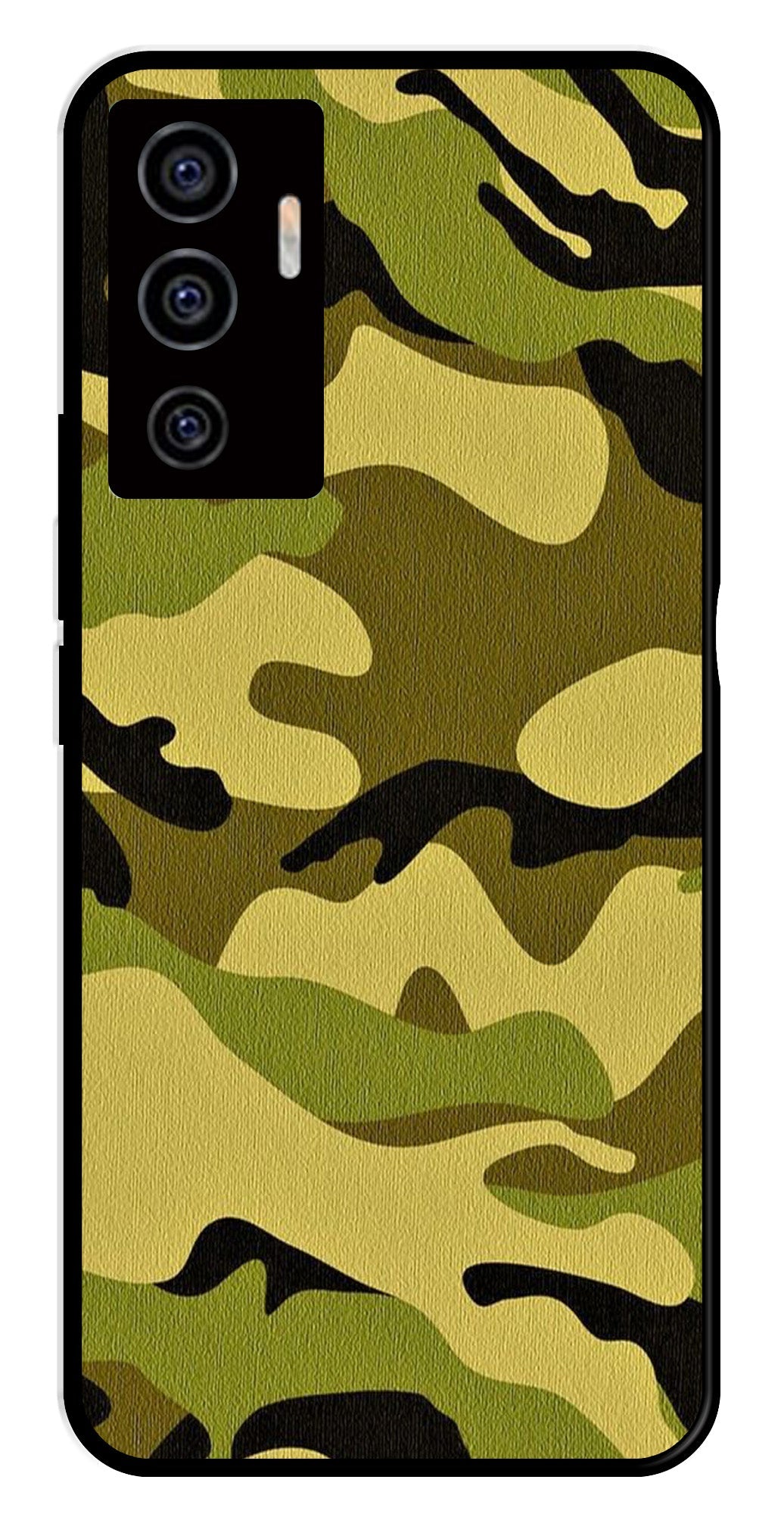 Army Pattern Metal Mobile Case for Vivo V22E 5G   (Design No -35)