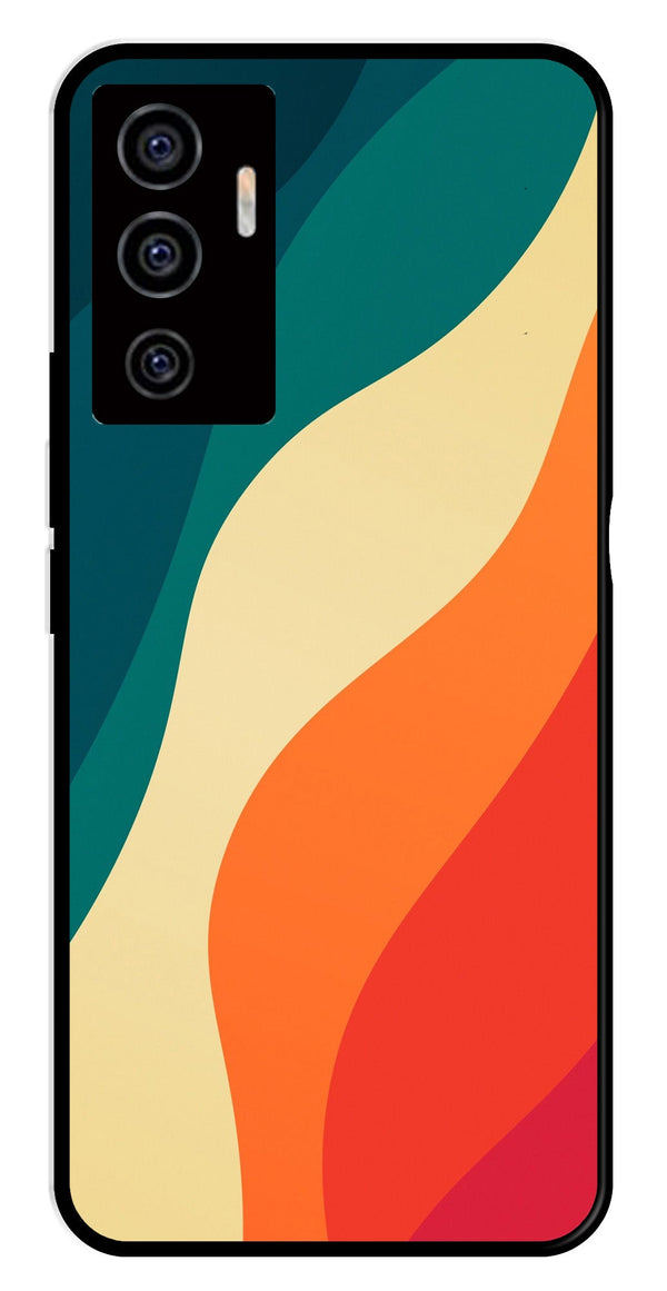 Muted Rainbow Metal Mobile Case for Vivo V22E 5G   (Design No -39)