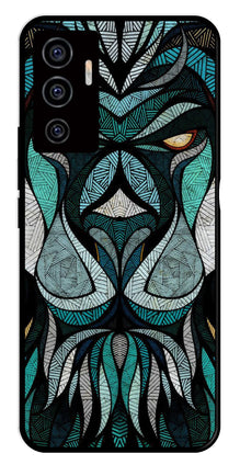 Lion Pattern Metal Mobile Case for Vivo V22E 5G