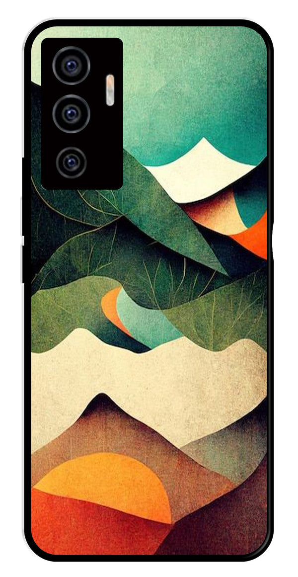 MultiColor Pattern Metal Mobile Case for Vivo V22E 5G   (Design No -43)